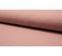 Bambino Tissu en mousseline double gaze Rose antique 1/4 m - 70 cm x 50 cm
