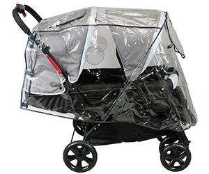 Bambisol Habillage de Pluie pour Poussette Double avec Canopy Transparent