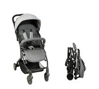 Bambisol Poussette Canne Compacte YUKO² | Dès la Naissance, Pliage 1 main, Garde-corps, Tissu Polyester Recyclé | Gris Chiné Eco