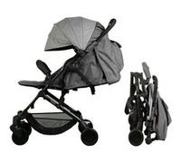 Bambisol Poussette Canne Compacte YUKO² | Dès la Naissance, Pliage 1 main, Garde-corps, Tissu Polyester Recyclé | Gris Chiné Eco