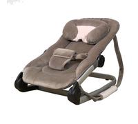 Bambisol Transat Balancelle Bébé Luxe | Velours, Cale-Tête Réglable | Choco Rose