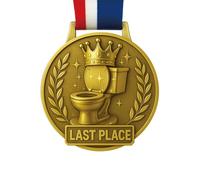 Bambluby Last Place Award Medal - Trophée amusant de 7,6 cm avec ruban - Prix perdant pour les fêtes, les ligues fantastiques, les jeux de bureau et les cadeaux d'éléphant blanc