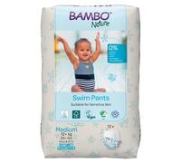 Bambo Nature Disposable Swim Diaper Pants | Leakproof & Adjustable Pool Diaper Pants for Toddlers Baby Kids Waterproof Infant Swimming Lessons Swimsuit | Medium (12+ kg)