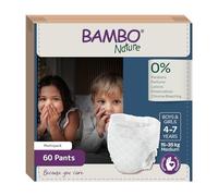 Bambo Nature Dreamy Night Lot de 60 couches écologiques pour enfants de 4 à 7 ans, 15 à 35 kg, pour garder les lits au sec toute la nuit, entraînement à la traction, sécurisé, confortable