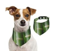 Bamboo After The Rain Bandana réversible en coton pour chien - Bavoir réglable pour petit et grand chien pour anniversaire de mariage - Impression double face
