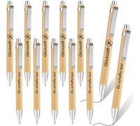 Bamboo Ball Pen 12pcs Bamboo Ball Pen With Engraving, Personalized Wooden Ball Pen For Lucky Charm, Exam Gifts, Graduation Gift