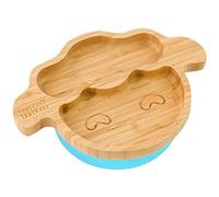 bamboo bamboo Assiette bébé et Assiette enfant, Assiette succion pour Repas et Sevrage, Assiette agneau Bambou avec Succion sécurisée, pour Bébés dès 6 Mois (Agneau, Bleu)