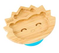 bamboo bamboo Assiette bébé et Assiette enfant, Assiette succion pour Repas et Sevrage, Assiette hérisson Bambou avec Succion sécurisée, pour Bébés dès 6 Mois (Hérisson, Bleu)