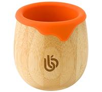 bamboo bamboo Gobelet d'apprentissage en bambou pour tout-petit 150 ml - Tasse de transition pour bébé, bord en silicone (Orange)