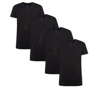 Bamboo basics T-Shirt Homme VELO Col V 4 Pièces Noir Blanc Marine Vert