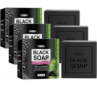 Bamboo Charcoal Facial Soap For Blackhead Removal Body Face Skin Deep Cleaning, Effectively Improve Clogged Pores,Soothing Skin. (3pcs)