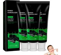 Bamboo Charcoal Teeth Whitening Toothpaste, Bamboo Charcoal Deep Clean White Toothpaste, Natural Organic Toothpastes, Teeth Whitening Toothpastes for Stain Removal (3pcs)