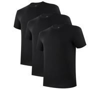 Bamboo Cool Big Lot de 3 Maillots de Corps ComfortSoft Crew sans étiquette pour Homme, Noir, Taille L