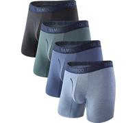 Bamboo Cool Lot de 4 caleçons Boxeurs en Viscose de Bambou Doux et Respirant pour Homme, Gris Vert + Bleu Brume + Gris foncé + Cyan, Medium