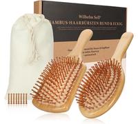 Bamboo Hair Brush Set With Natural Bristles-Durable Palette Brushes For Women,Men And Kids (Palette Brush/Hair Brush)