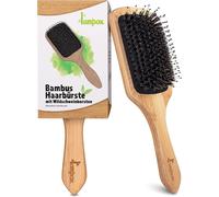 Bamboo Hair Brush with Boar Bristles for Head Massage,Detangling Brush for Long Hair and Curls for Women,Men and Kids,Scalp Massage Brush.[O69]