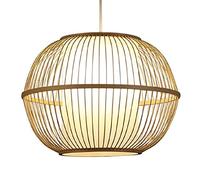 Bamboo Lantern Hanging Lights Elegant E27 Base Pendant Light Farmhouse Classic Chandelier Industrial Pastoral Style Ceiling Lighting Fixture for Kitchen, Bedroom, Dining Room, Restaurant