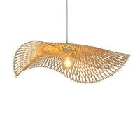 Bamboo Light Rustic Ultra Thin Bamboo Lampshade Set Of 1 Hand Woven Bamboo Lamp Bedroom Vintage Wicker Chandeliers Farmhouse Rattan Lamp For Dining/Living Room Kitchen 1-Pack/55Cm