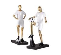 Bamboo Sea Décoration d'intérieur Lot de 2 Figurines de Football en résine créatives for Bureau, Salon ou Maison