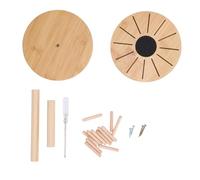 Bamboo Sewing Thread Rack, Embroidery Floss Organizer with Detachable Spool Holder, Round Wooden Thread Storage for Home Textiles Hand Weaving and Craft Projects