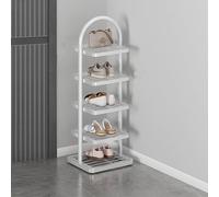 Bamboo Shoe Nizer - Étagère à chaussures verticale pour salon, entrée, couloir, salle de bain - Support pliable durable pour chaussures et fleurs