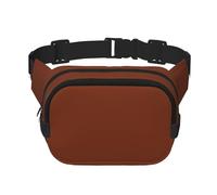 Bamboo Shoot Sac banane carré double couche avec impression intégrale, tissu sergé durable, sac banane multi-poches pour sports de plein air et voyage Marron