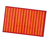Bamboo Tapis en bois avec dos antidérapant, disponible dans différentes mesures, dégradé de couleurs - Idéal pour cuisine, chambre, salle de bain 50x225 cm rouge