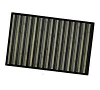 Bamboo Tapis en bois avec dos antidérapant, disponible dans différentes mesures, dégradé de couleurs - Idéal pour cuisine, chambre, salle de bain 50x77 cm Noir