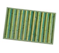 Bamboo Tapis en bois avec dos antidérapant, disponible dans différentes mesures, dégradé de couleurs - Idéal pour cuisine, chambre, salle de bain 50x77 cm vert
