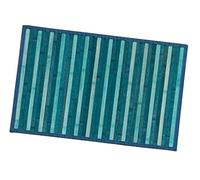Bamboo Tapis en bois avec dos antidérapant, disponible dans différentes mesures, dégradé de couleurs - Idéal pour cuisine, chambre, salle de bain 50x95 cm bleu