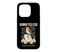 Bamboo Tile Club Soirée Mahjong Oiseau Rétro Coque pour iPhone 15 Pro