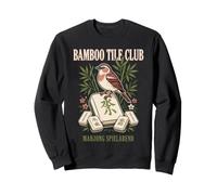Bamboo Tile Club Soirée Mahjong Oiseau Rétro Sweatshirt