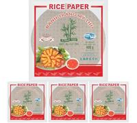 BAMBOO TREE - Feuilles de riz 22Cm. Rond (Friture) - (1 X 400 GR) (Lot de 4)