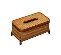 Bamboo Weaving Tissue Box Holder Handmade Lacquer Retro Tissue Box Cover Chinese Style Living Room Rectangular Tissue Holder Dispenser