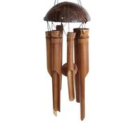 Bamboo Wind carillons 25 Pouces de Vent Naturel Suspendu avec Un Ton apaisant et des coquilles de Noix Qui sont écologiques pour Le Jardin la Cour Patio à Domicile |.pour Le Plein air