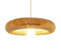 Bamboo Woven Hanging Light Tropical Rattan Ceiling Light Chandelier Japanese Style Wicker Pendant Lamp Farmhouse Classic Ceiling Lighting Fixture for Dining Room,Living Room Bar