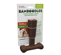 Bamboodles T-Bone Jouet à mâcher pour chien - Moyen | Saveur de bœuf | Bâton à mâcher durable pour chiens de taille moyenne | Durable et sûr pour un enrichissement quotidien