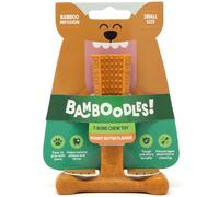Bamboodles T-Bone Jouet à mâcher pour Chien - Petit | Saveur Beurre d'arachide | Mâcher Naturel Durable pour Petits Chiens et Chiots | Bâton à mâcher Durable, sûr et satisfaisant