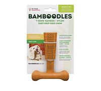 Bamboodles T-Bone Jouet à mâcher pour Chien - Petit | Saveur Beurre d'arachide | Mâcher Naturel Durable pour Petits Chiens et Chiots | Bâton à mâcher Durable, sûr et satisfaisant
