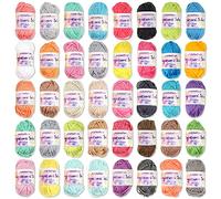 BambooMN Amigurumi Select Lot de 40 pelotes de fil 100% acrylique pour loisirs créatifs - Projets de crochet et de tricot - 1 paquet clair/1 paquet foncé - 40 x 10 g, 914,4 m au total