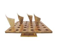 Bamboomn Bambou Nourriture Cornet de glace Temaki support de présentation, 6 Choix Style d'oblong, Cercle, Crescent, SWAVE Step ou droites étape - 1.3 millions, ou 10 pièces 13" x 13" x 4" Carré