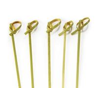 BambooMN Brand - 3.5 Decorative Bamboo Picks with Knotted Ends, Natural Green Colored (100 Pieces) by BambooMN