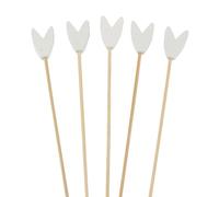 BambooMN Brand - Premium Decorative Tulip End Cocktail Bamboo Picks - White, 3.9, 100 pcs by BambooMN