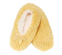 BambooMN Chaussons antidérapants doublés, jaune, 37/38 EU