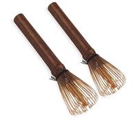 BambooMN Fouet à matcha japonais fin Chasen - Ustensile traditionnel à matcha - Noir fin - 2 pièces