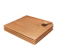 BambooMN Lot de 10 assiettes à apéritif en bambou de 20,1 x 18 cm avec support pour verre à vin