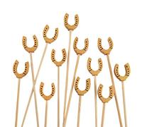 BambooMN Lot de 100 brochettes décoratives en forme de fer à cheval porte-bonheur pour cocktails, fruits, sandwichs, brochettes pour événements avec traiteur, vacances, restaurants ou buffets, 12 cm