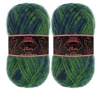 BambooMN Lot de 2 écheveaux de laine pour bébé Mélange de laine 50 g Bleu lagon