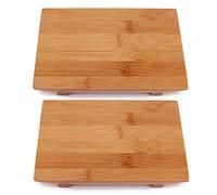 BambooMN Lot de 2 planches à sushis rectangulaires en bambou 29 x 17 x 3 cm Marron carbonisé