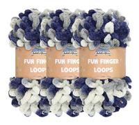 BambooMN Lot de 3 écheveaux de fil à boucler 3 Skeins Multicolore gris marine.